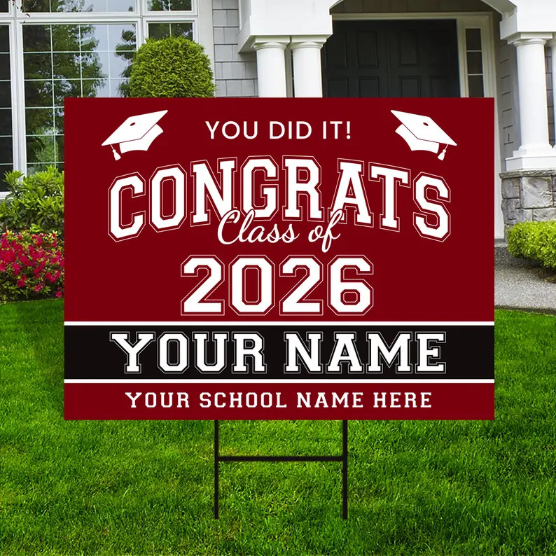Personalized Graduation Senior Yard Sign Custom Class