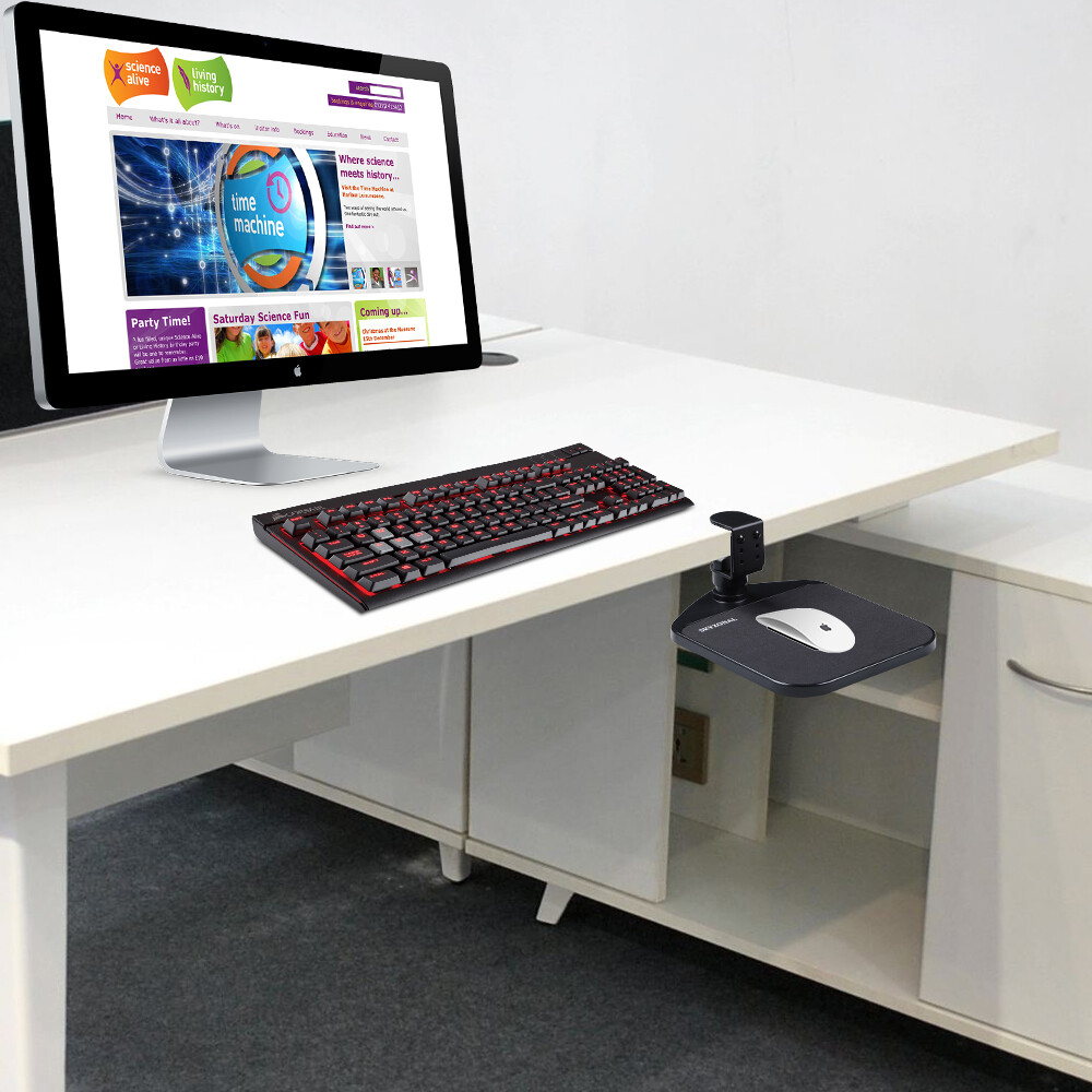 Under Desk Mouse Platform Ergonomic Swivel Mouse Pad Desktop Accessory