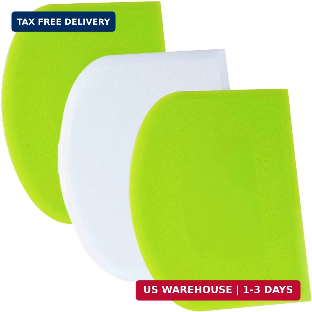 SURDOCA Dough Scraper Bench Scraper - 3P 4.7x3.7" Plastic Flexible Bowl Scraper,
