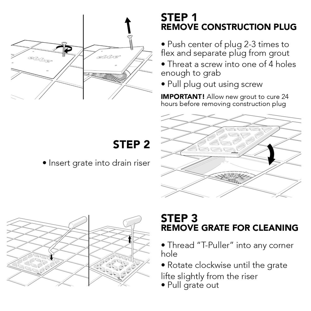 Ebbe E4802BN 4" Unique Grate Lattice Brushed