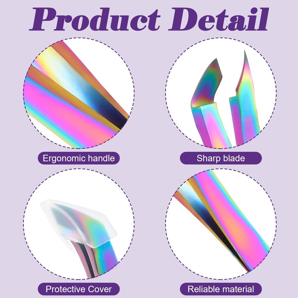 JJUNW 2 Pieces Mini Cuticle Cutter, Trimmer for Colored Titanium