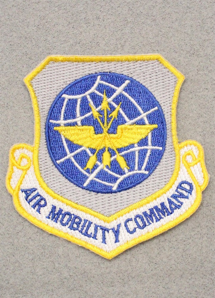USAF Air Force Patch 164: Air Mobility Command - 3" blue motto