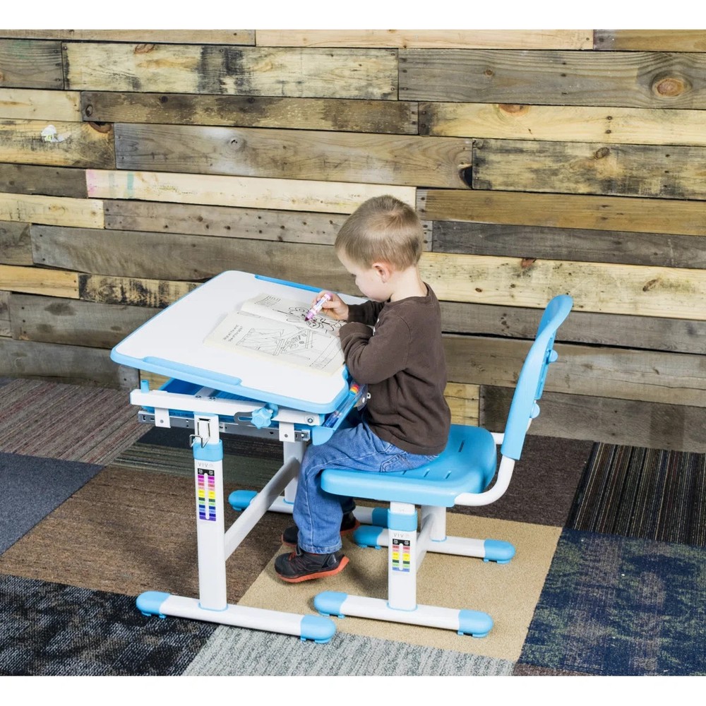 kids adjustable height study desk and chair