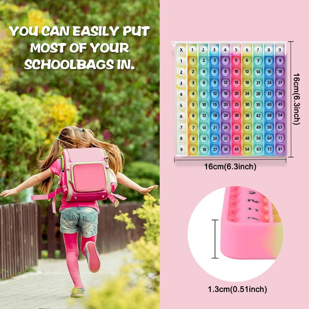 ​Rainbow Multiplication Table Game Learning Board, 9X9 Educational Mathstem Sens