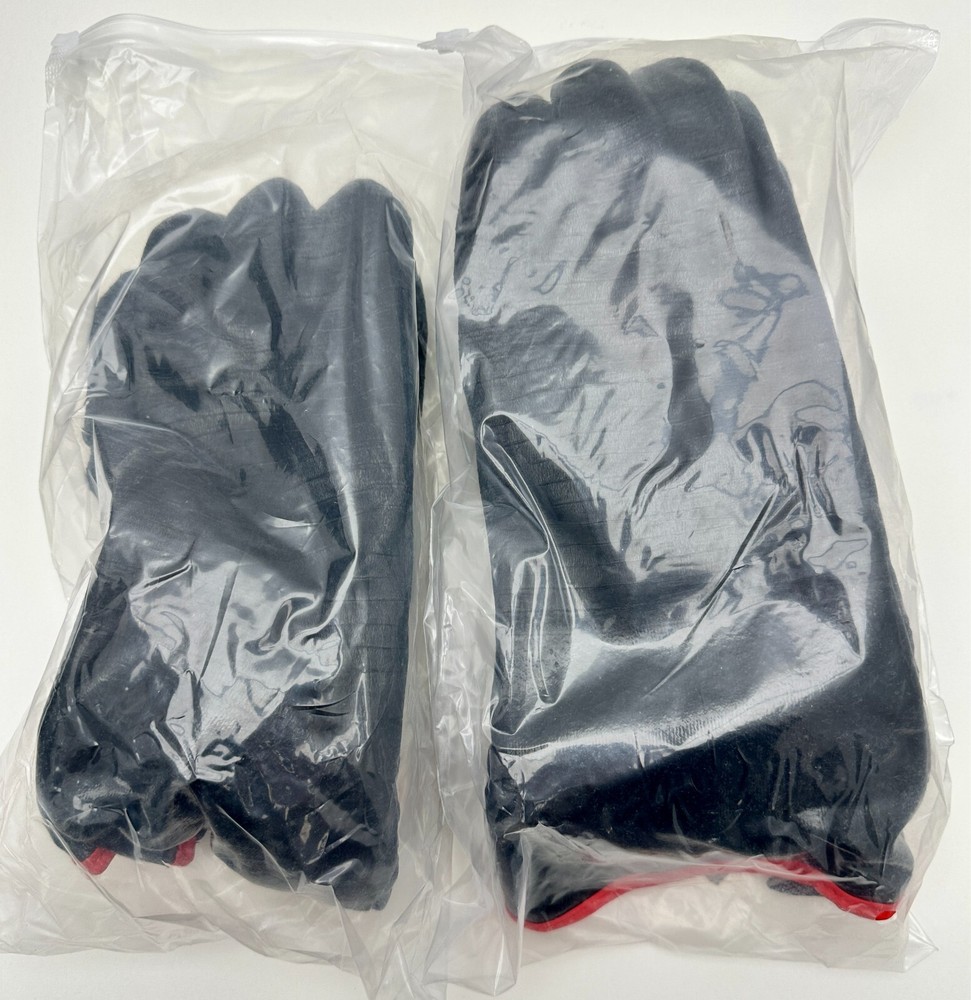 x2 Pairs Poultry Chicken Processing Black Cuffs Gloves Waterproof