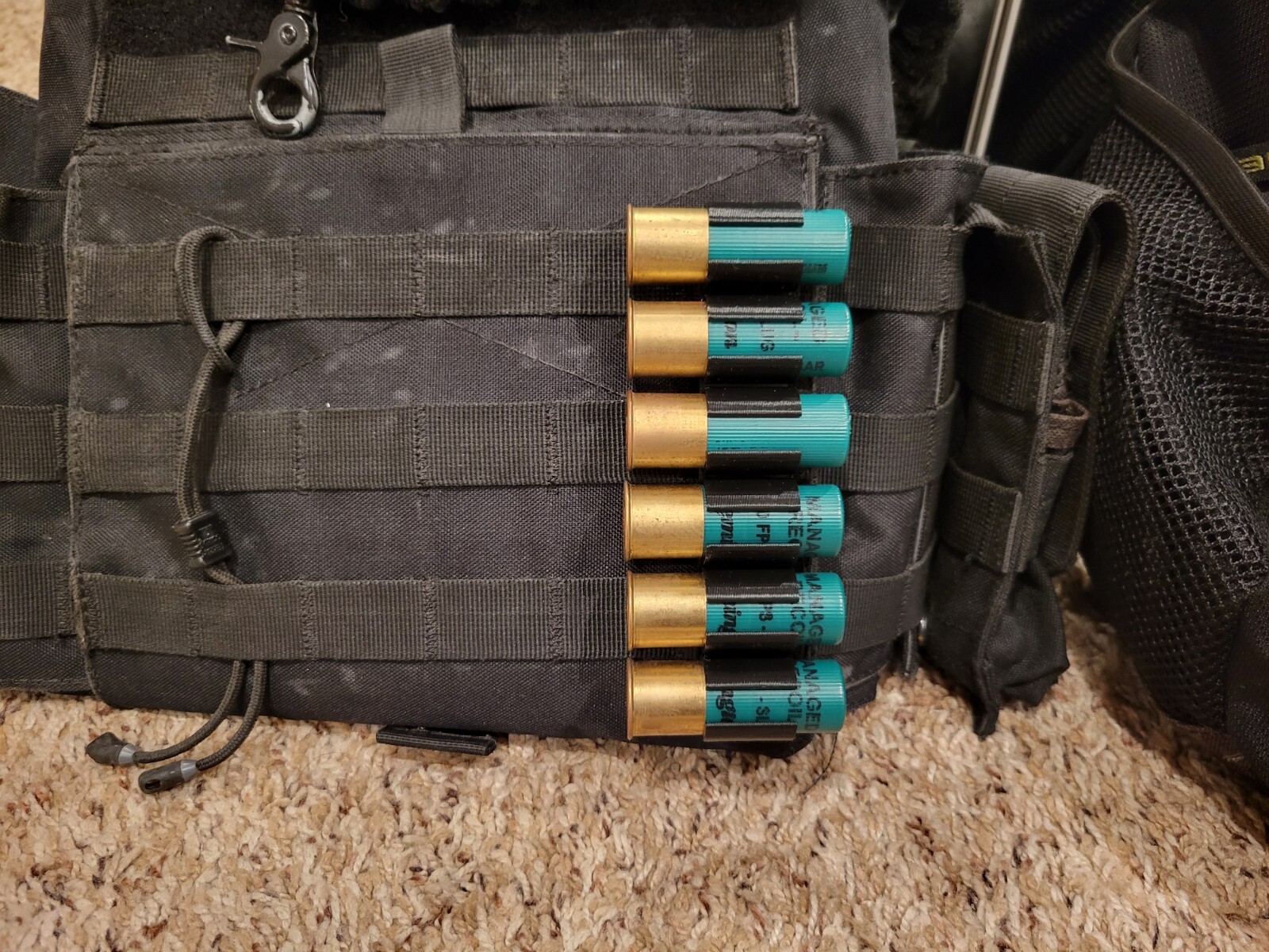 Tactical Molle 6 Round 12 Gauge Shotgun Shell Holder for Vest / Plate Carrier