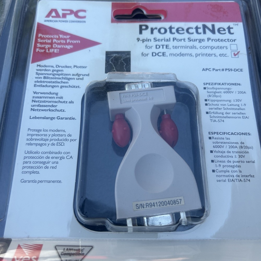 NEW APC PS9-DCE ProtectNet 9 Pin Surge Protector NEW