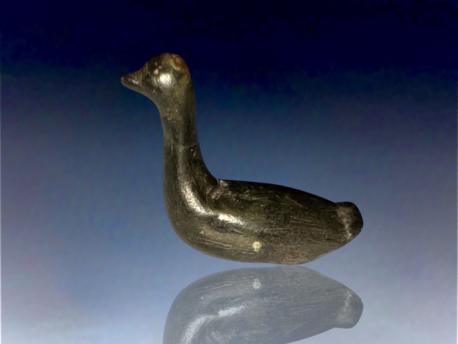 19th Century Inupiat Inuit Carved Stone Hunting Loon Effigy / Fetish