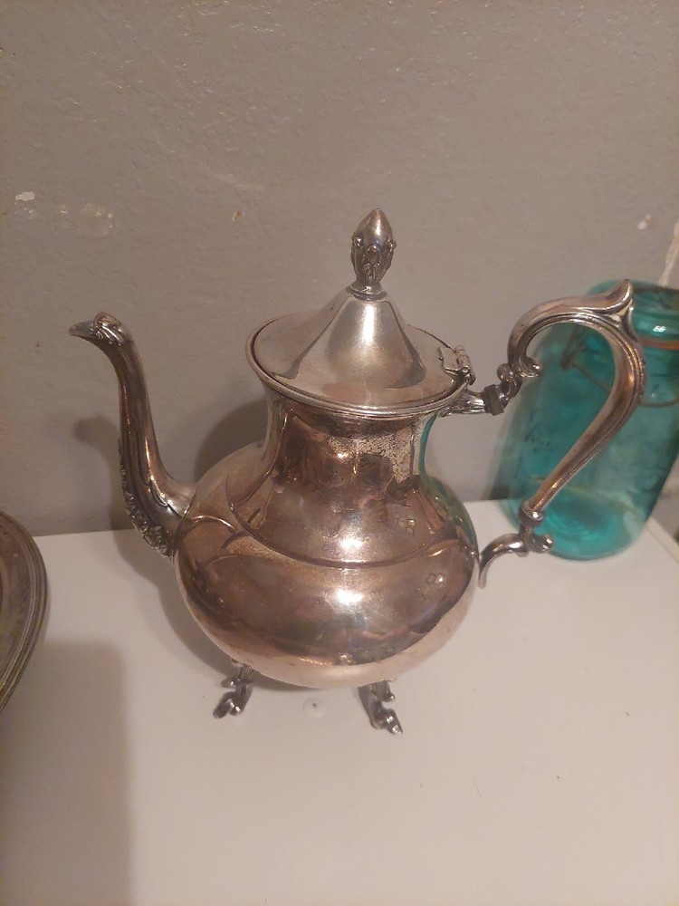 Vintage Silver over Cooper Tea pitcher