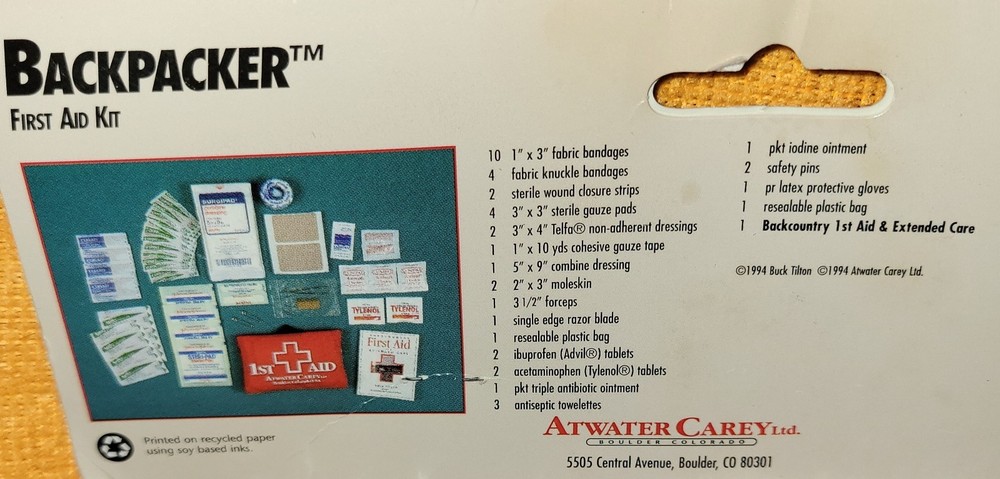 Backpacker Atwater Carey First Aid Kit
