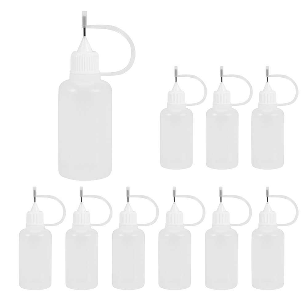 10Pcs 30Ml Plastic Squeezable Tip Applicator Bottle Refillable Dropper3580