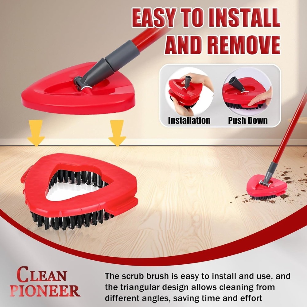 Durable and Lightweight Spin Scrub Brushes – Perfect for Tile & Floor Care