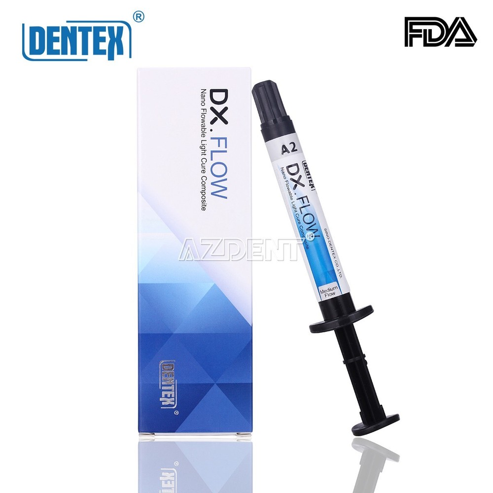 Dentex Dental Light Cure Flowable Composite Resin Tooth Shade A2 Medium Flow
