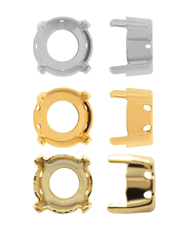 Metal Settings Suitable for Chaton Shape Round Crystals * Different Colors