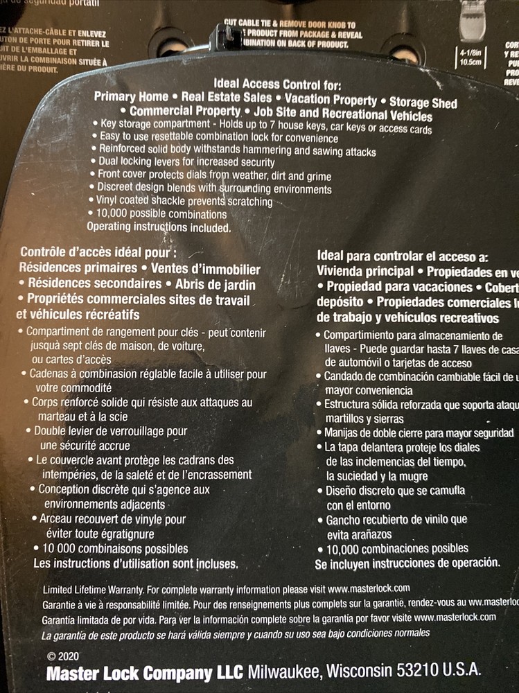 Master Lock Portable Lock Box Large Storage Capacity