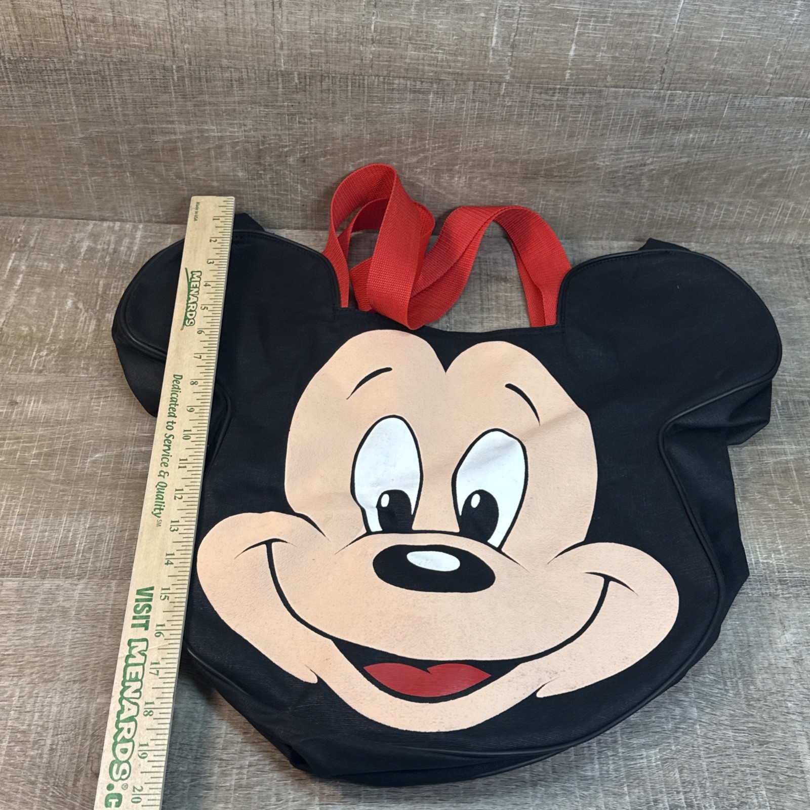 Vintage Mickey Mouse Head Shaped Walt Disney Store Tote Bag Rare 18” Tall