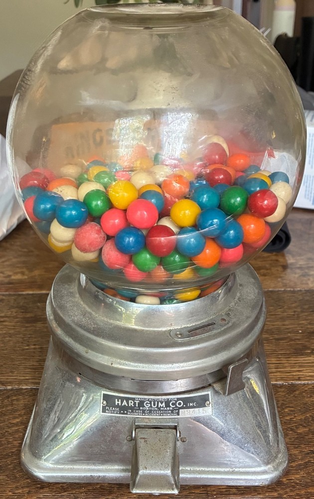 Vintage Hart One Cent Gumball Vending Machine Original Condition