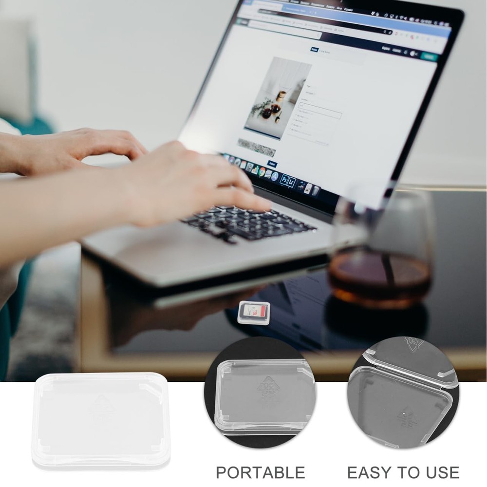 Clear Plastic Memory Card Case Memory Case Holder Compatible with SD Micro T-...