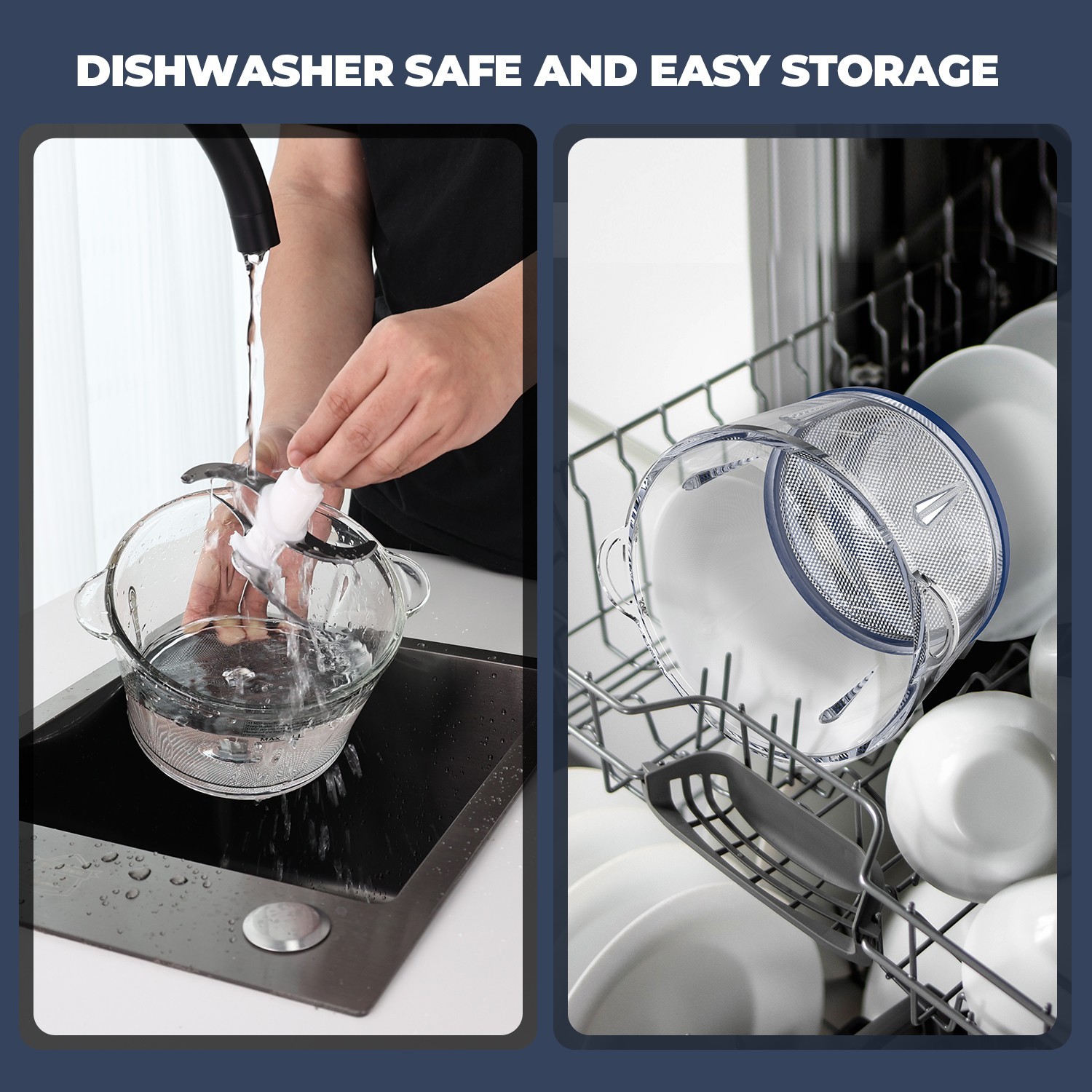 KOIOS Electric Food Processors Chopper w/8 Cup Glass Bowl Stainless Steel Blade