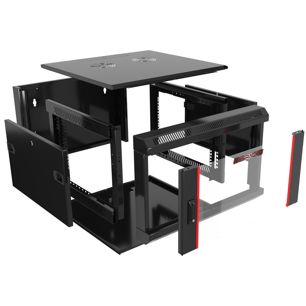 Sysracks - 9U Network Rack Wall Mount - Locking Server Cabinet – 18-Inch Depth -