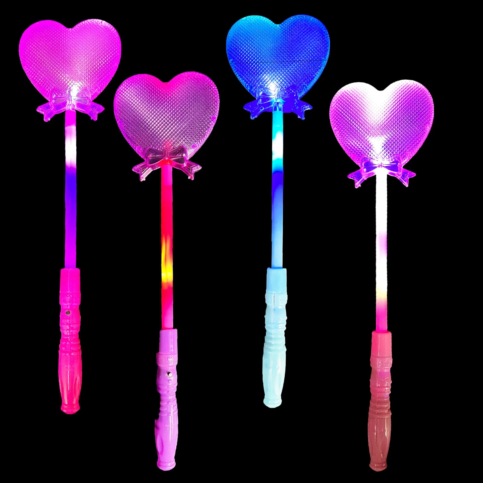 LED Heart Wands Flashing light up Magic stick Multi Color Flashing 12 pks
