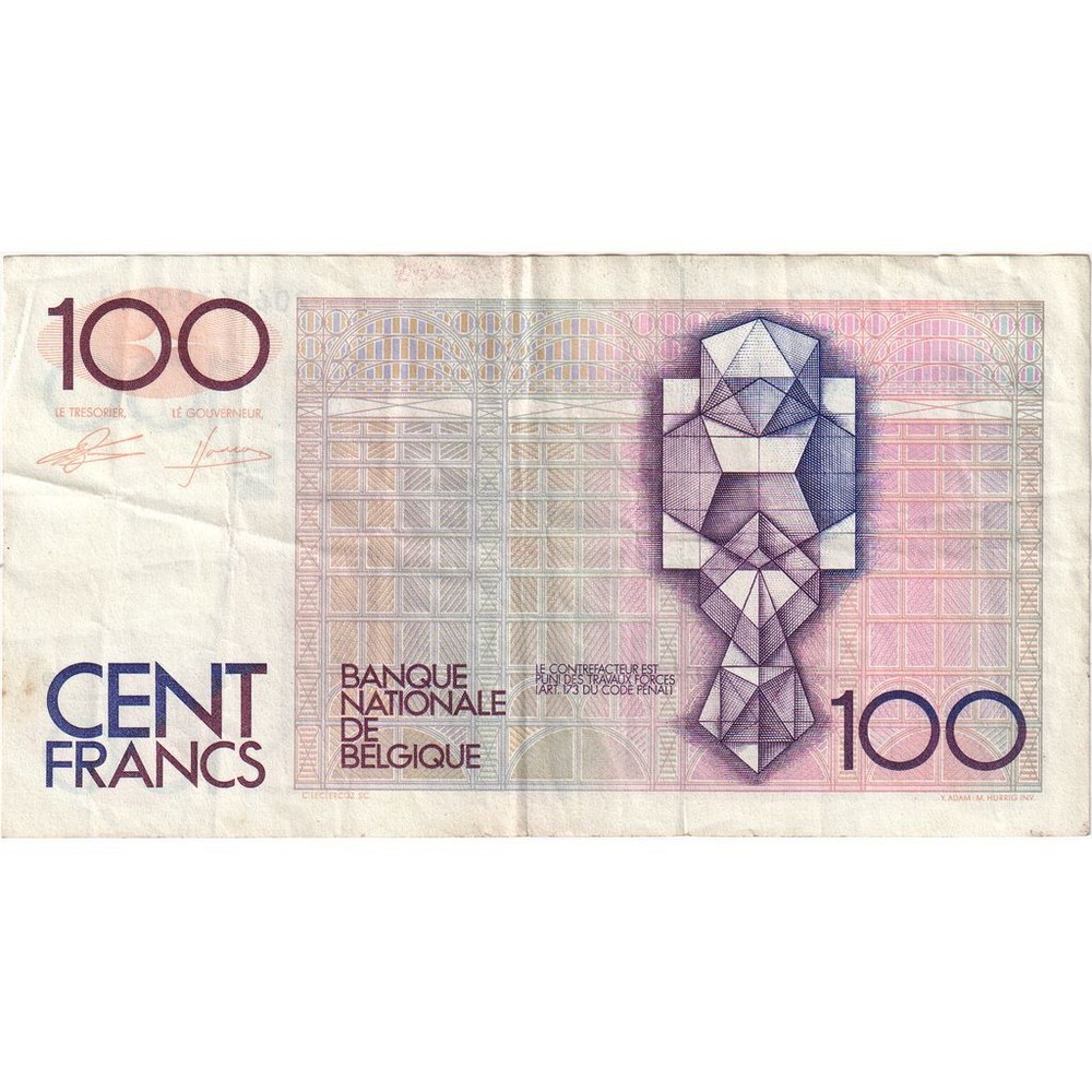 [#249934] Belgium, 100 Francs, VF