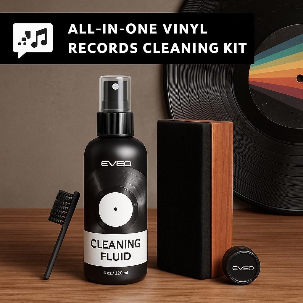 EVEO Vinyl Record Cleaning Kit - 4In1 Vinyl Record Cleaner Kit for Vinyl Records