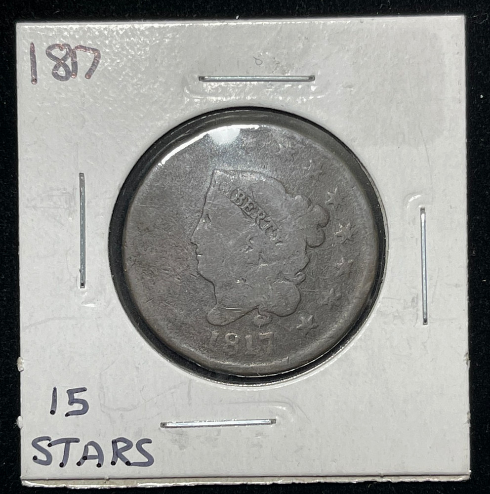 1817 15 Stars Coronet Head Large Cent
