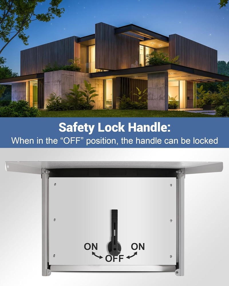 Automatic 225A Generator Transfer Switch,General-Duty Double-Throw Safety Switch