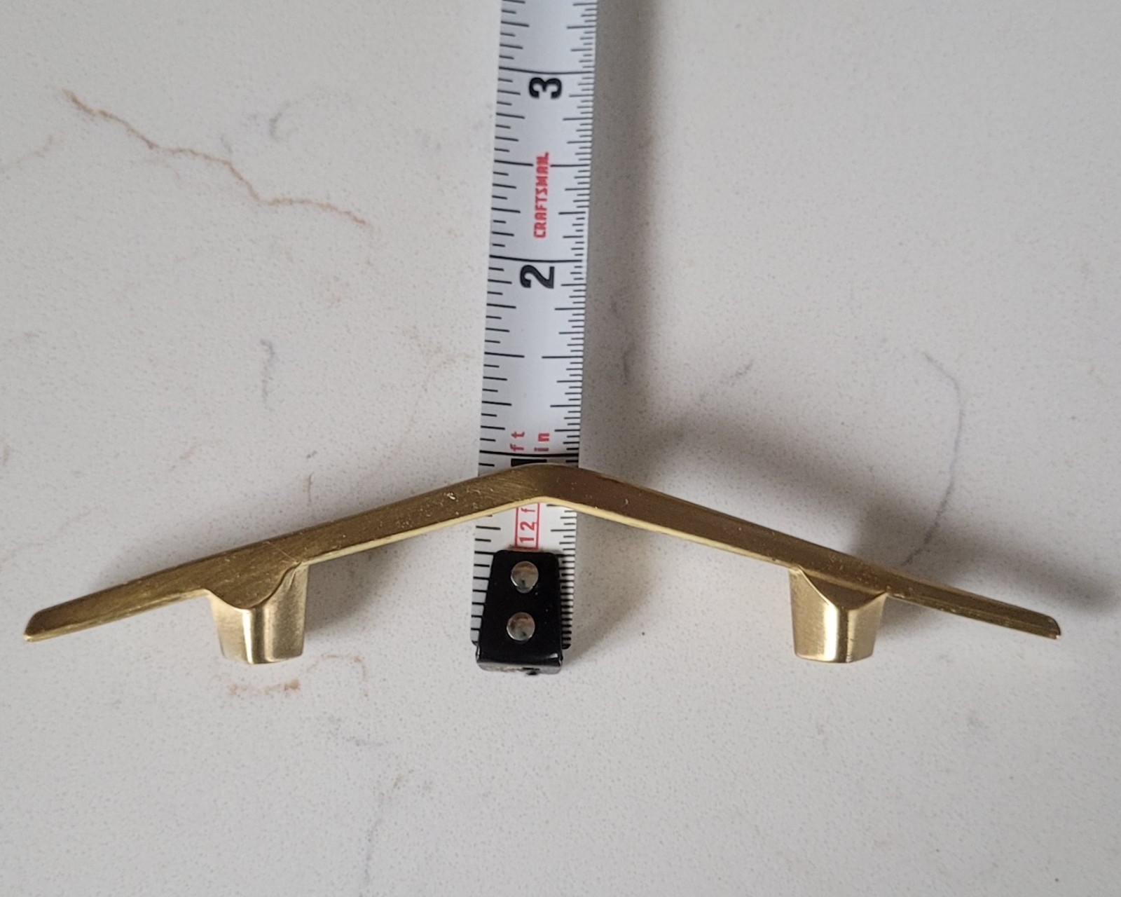 Vintage Mid Century Modern Arched Satin Gold Drawer Pulls...New Old Stock!