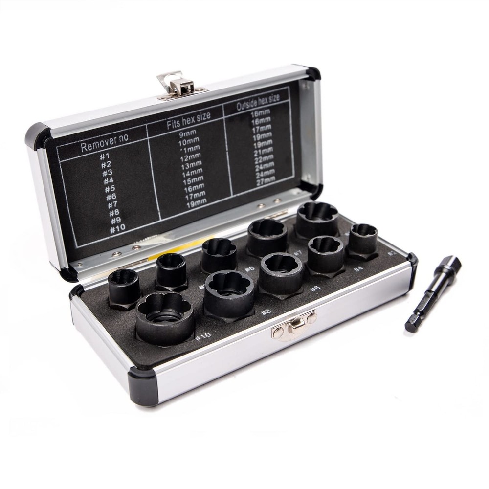 10Pcs Bolt Extractor Damaged Nut Remover Set,Broken Screw Nut Bolt Extractor ...