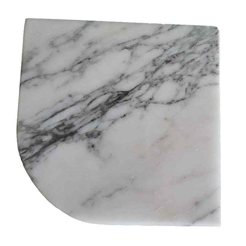 Dawning White 7.625 in. x 7.625 in. Polished Marble Wall Mount Corner Shelf Tile