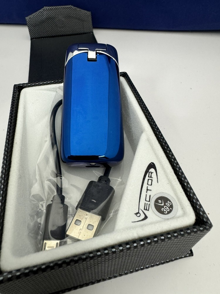 Vector ELECTRON - Arc "Flame" Sensor Ignition Cigar Lighter - Blue - New