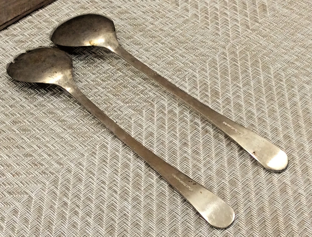 Vintage Silverplated Serving Salad Fork & Spoon Utensils Italy