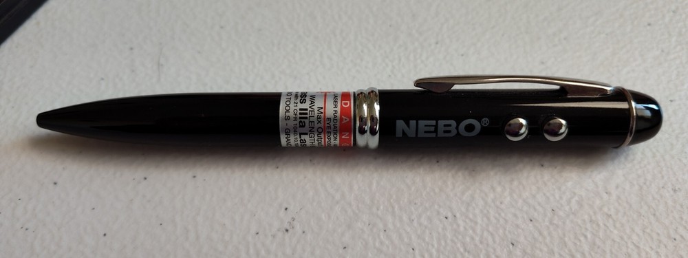 NEBO Ink Writing Pen Light Laser Pointer Flashlight WT12D