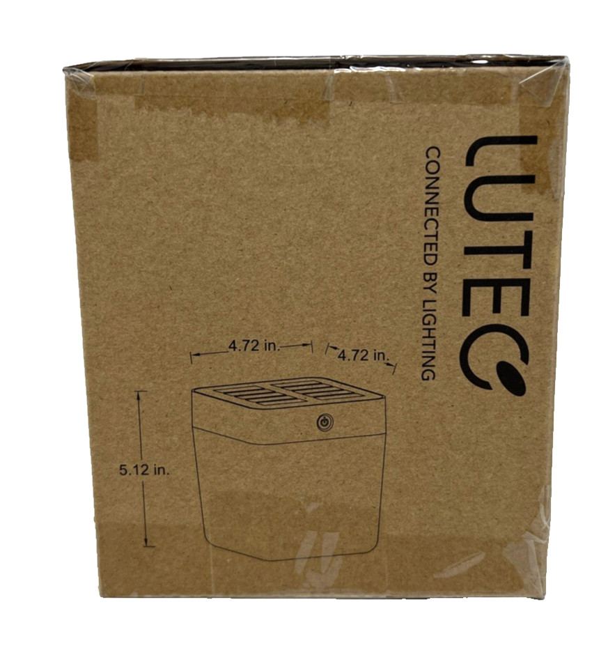 Lutec Solar Powered Table Cube LED Lamp, Model 6908001331, White, Touch Dimmer