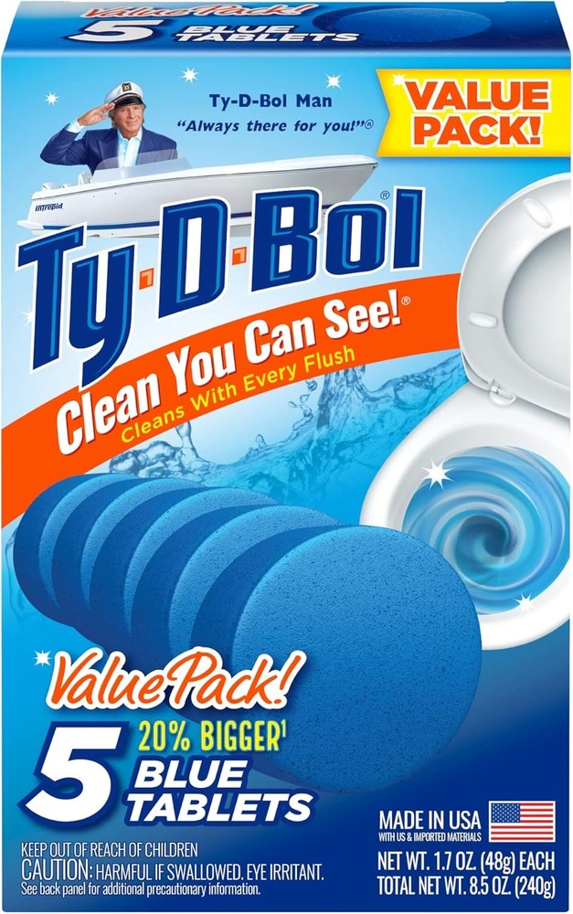 Blue Tablets Value, Cleans and Deodorizer Toilets for a Fresh