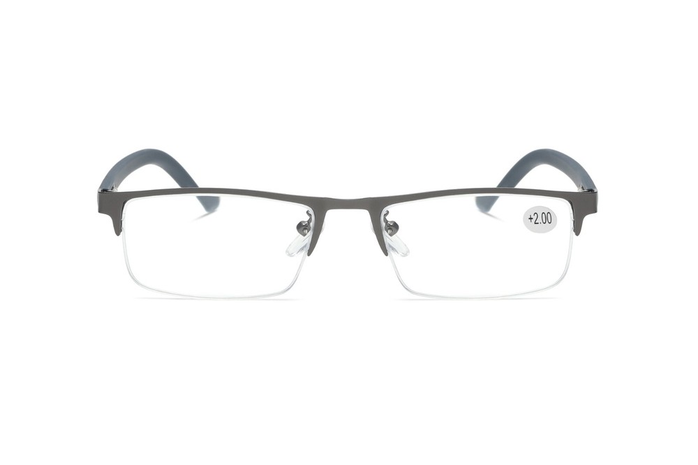 5 PK Men Reading Glasses Half Frame Spring Hinge Reader Glasses Anti Blue Light