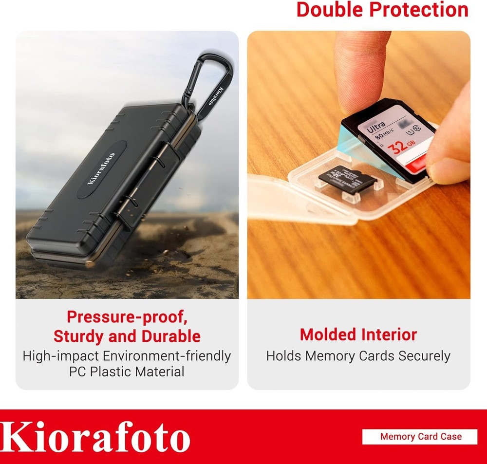 Compact Water-Resistant Memory Card Case: 24 Slots for Secure Storage & Travel