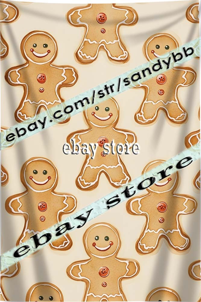 Gingerbread Pattern tapestry fun kitchen Christmas style 39X59 in
