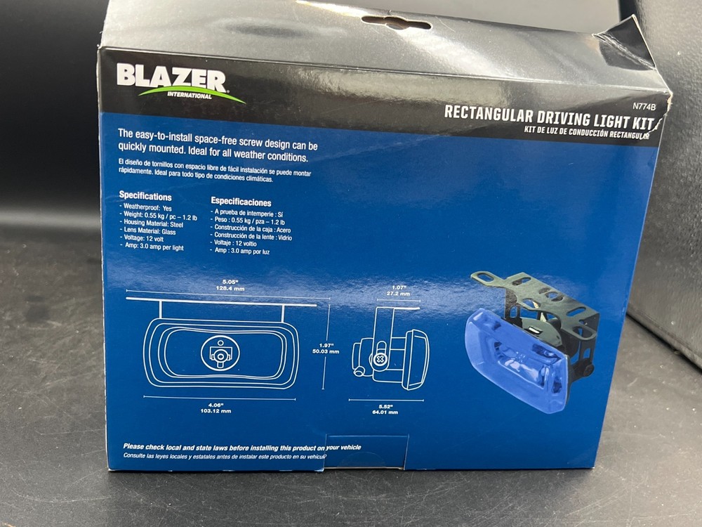 NIB Blazer International AXXENT Rectangular Driving Light Kit N774B