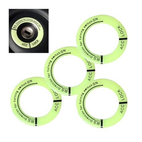 4PCS Ignition Switch Luminous Decoration Ring,Car Engine Start Stop Decoration
