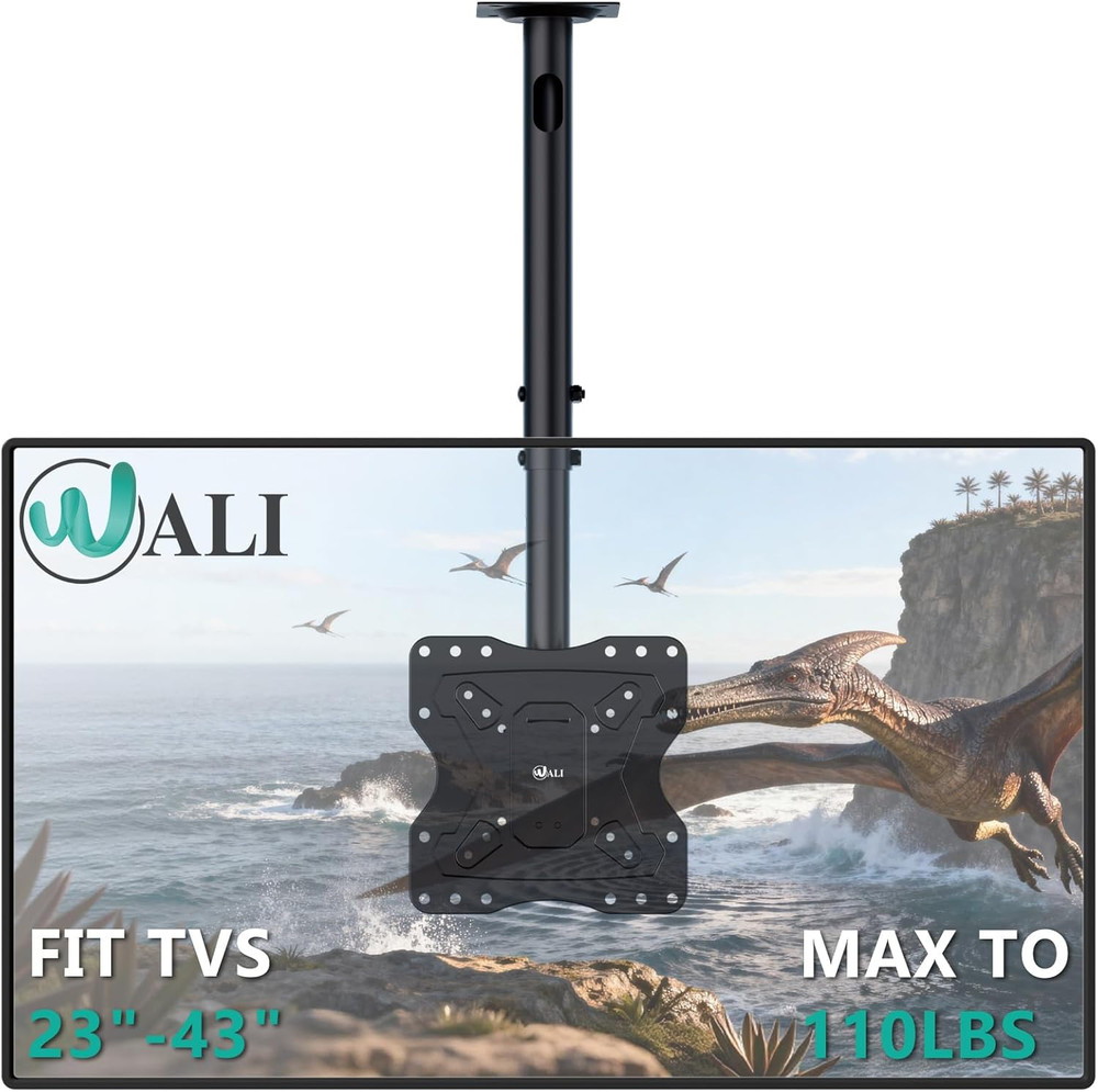 TV Ceiling Mount Adjustable Bracket Fits Most LED, LCD, OLED and Plasma Flat Scr