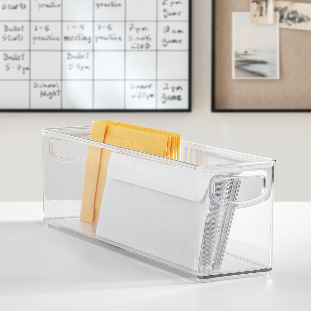 Interdesign Plastic Stackable Pantry Bin - Storage Bin with Handles for Cabinet