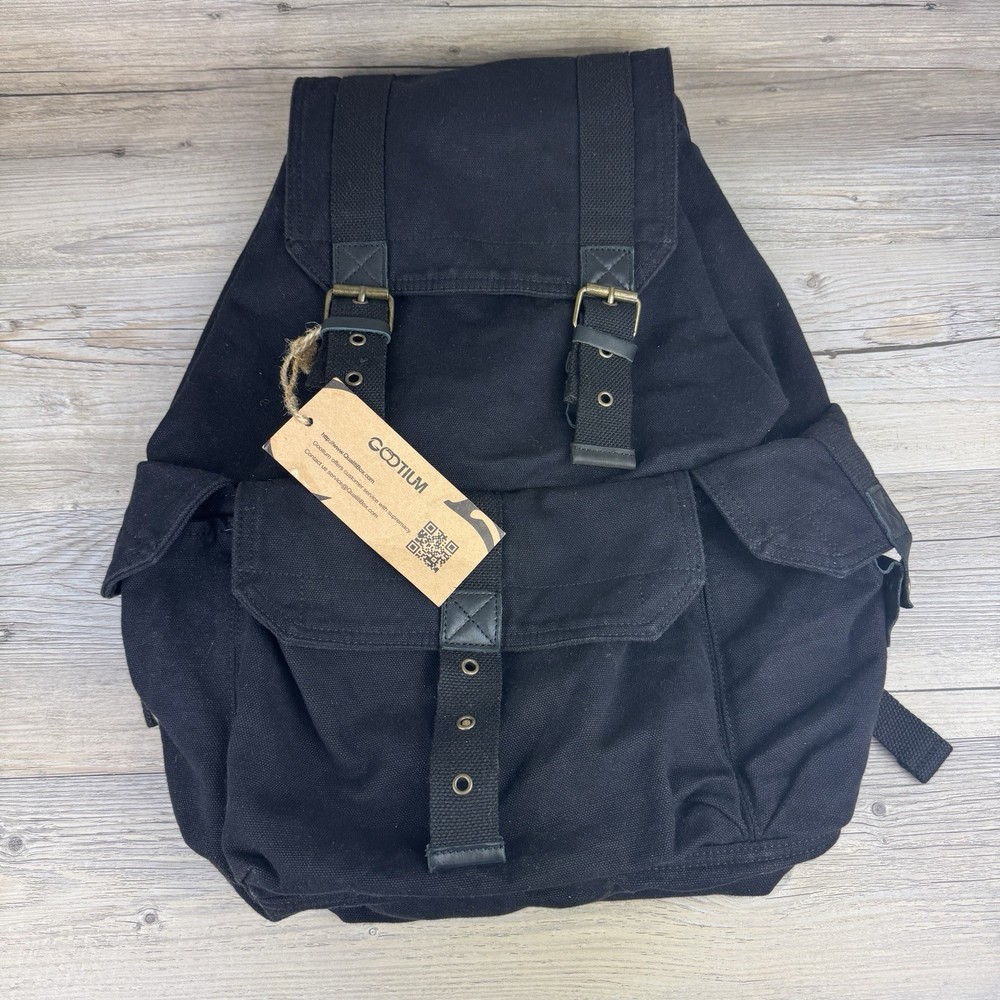 NWT Gootium Black Canvas Backpack  Hiking Camping School