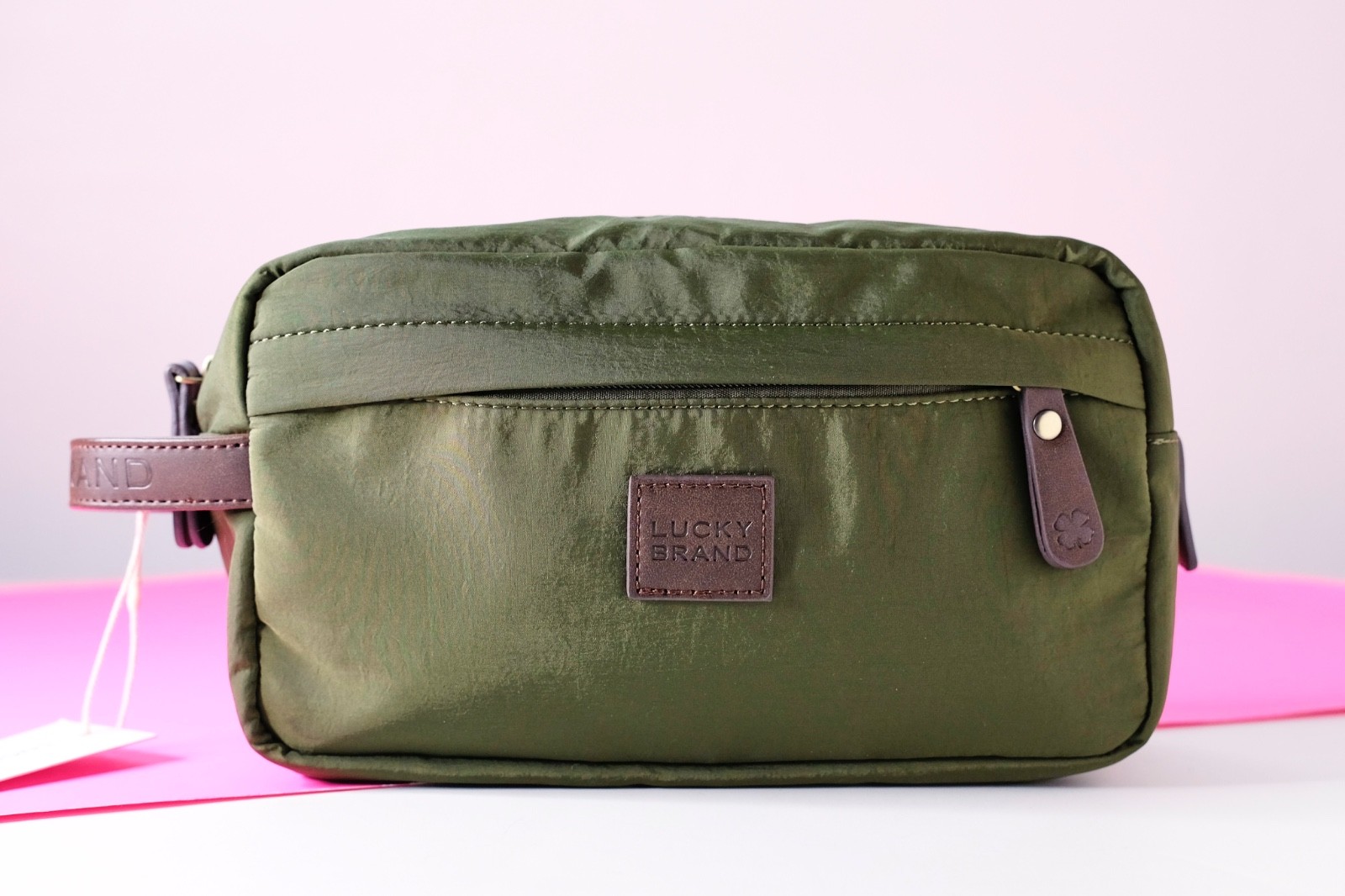 Lucky Brand Organizer Bag Travel Pack Toiletry Dopp Kit Olive Green