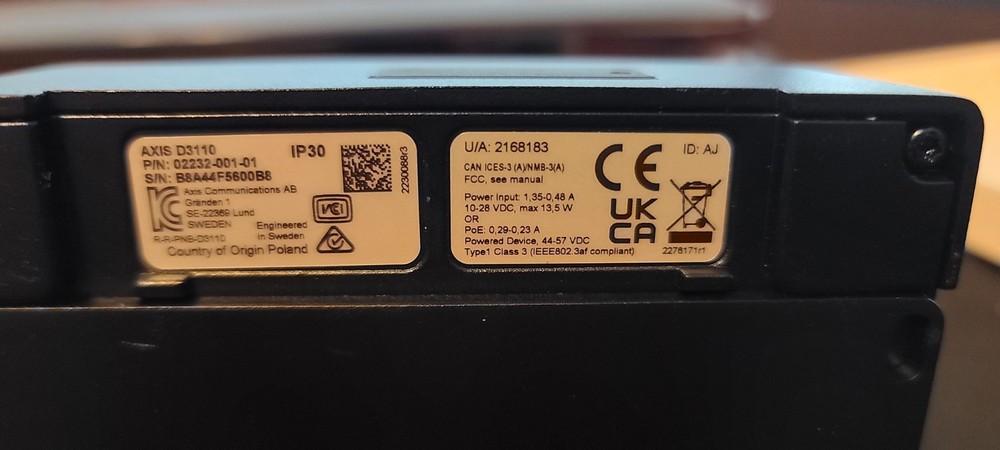 AXIS D3110 Connectivity Hub no power supply