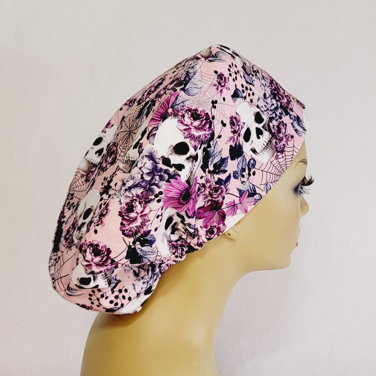 Halloween, Skull, Women Scrub Hat, Surgical Cap, Nurses Hat, Medical USA Made