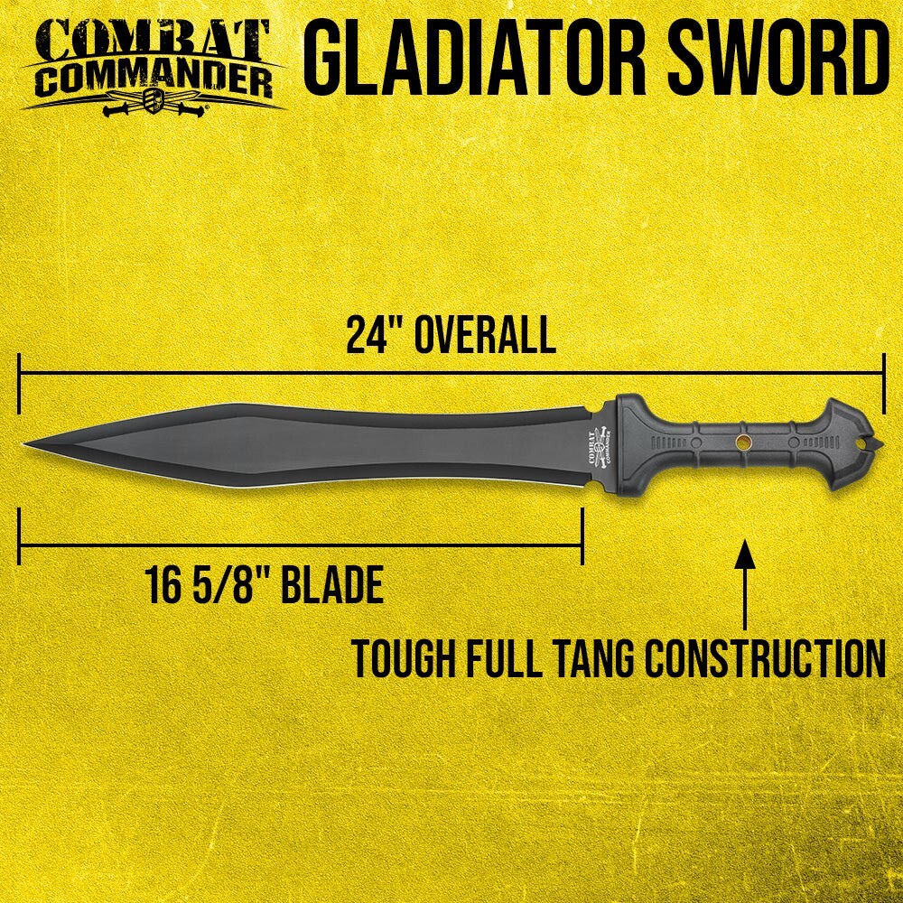 Combat Commander Gladiator Sword with Sheath | Full Tang | 24" Overall