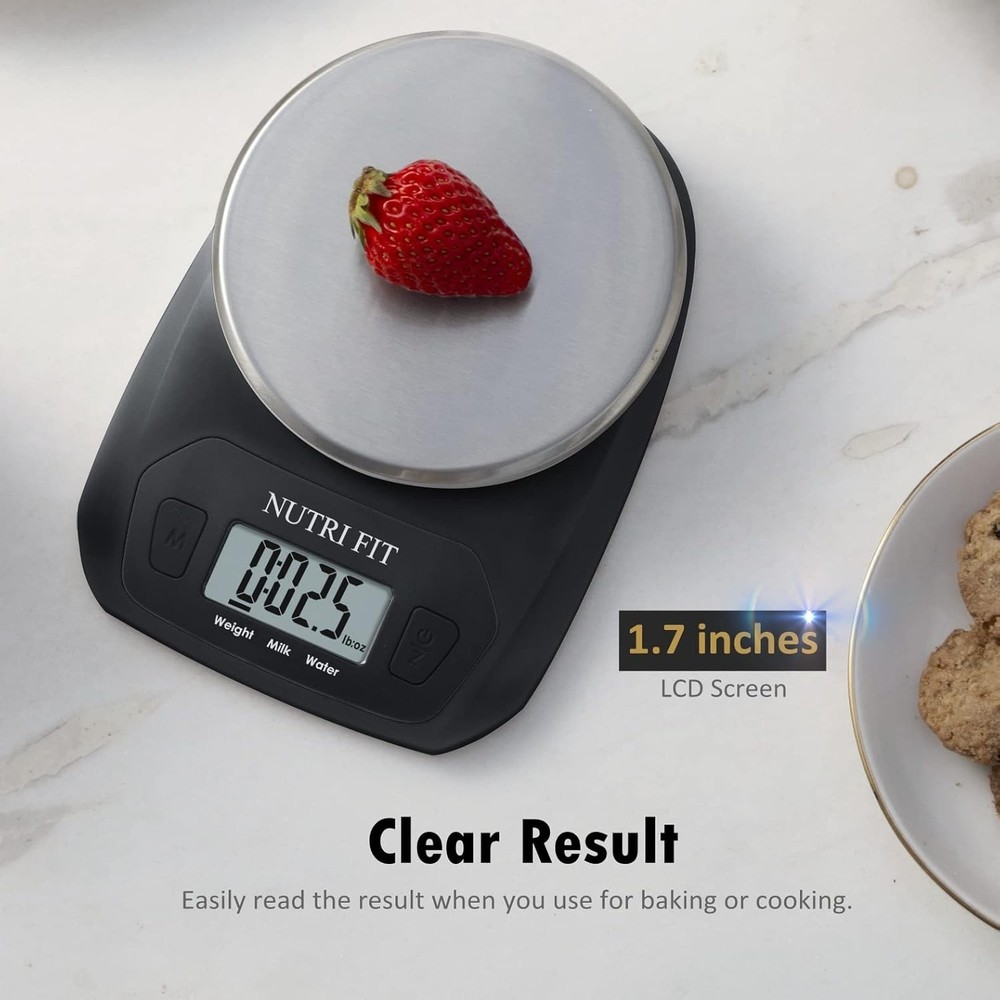 Small Digital Food Scale in Elegant Black - Perfect for Baking & Portion Control